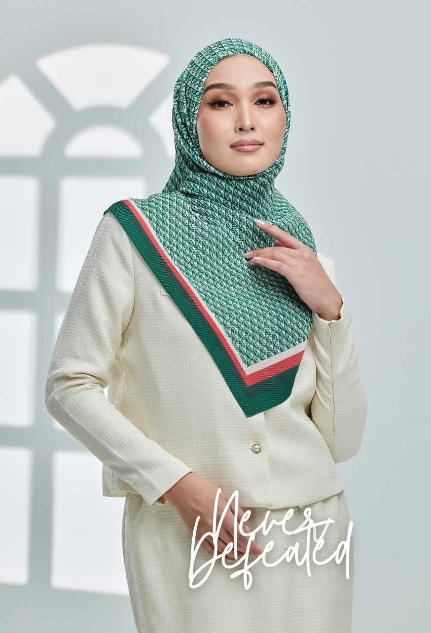 YES ( Full Wide Pleats Shawl ) Classy Monogram ( NEVER DEFEATED )