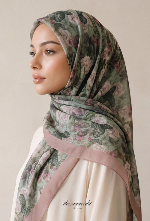 TSE BloomInvitation Japanese Cotton Voile Square - Brompton