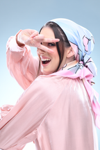 YES ( Square ) LE ThePinkHoliday Satin Silky Matte Scarf ( Everything Sweet )