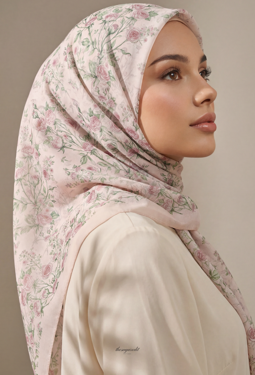 TSE BloomInvitation Japanese Cotton Voile Square - Roma