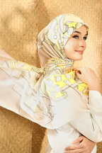 ( Square ) Seri Raya Riang Mixed Satin Silk Scarf ( TART NENAS )