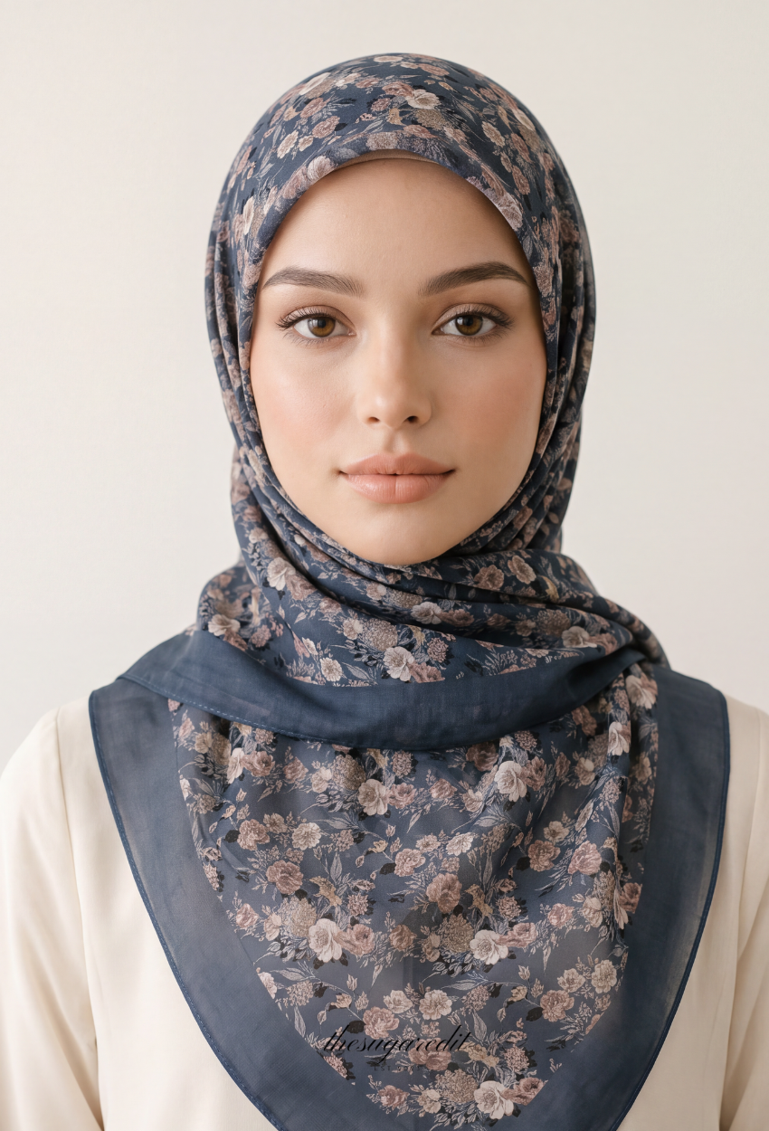 TSE BloomInvitation Japanese Cotton Voile Square - Navily