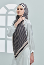 (SAMPLE) ( Full Wide Pleats Shawl ) Classy Monogram (BitterSweet-Almond London)