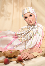 ( Square ) Classy Harmoni Mixed Satin Silk Scarf ( TRUST )