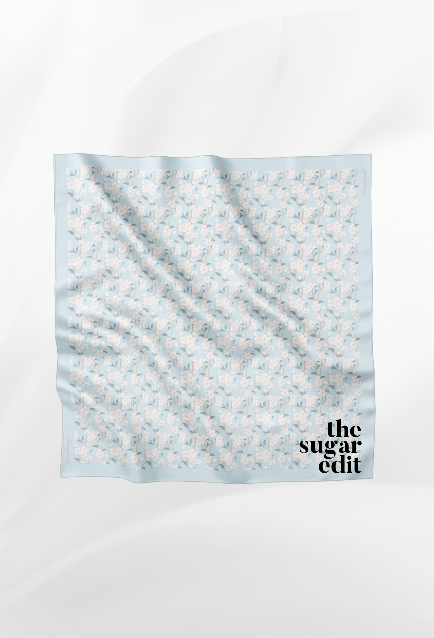 TSE December Serenity Japanese Voile Square In Ice Bloom