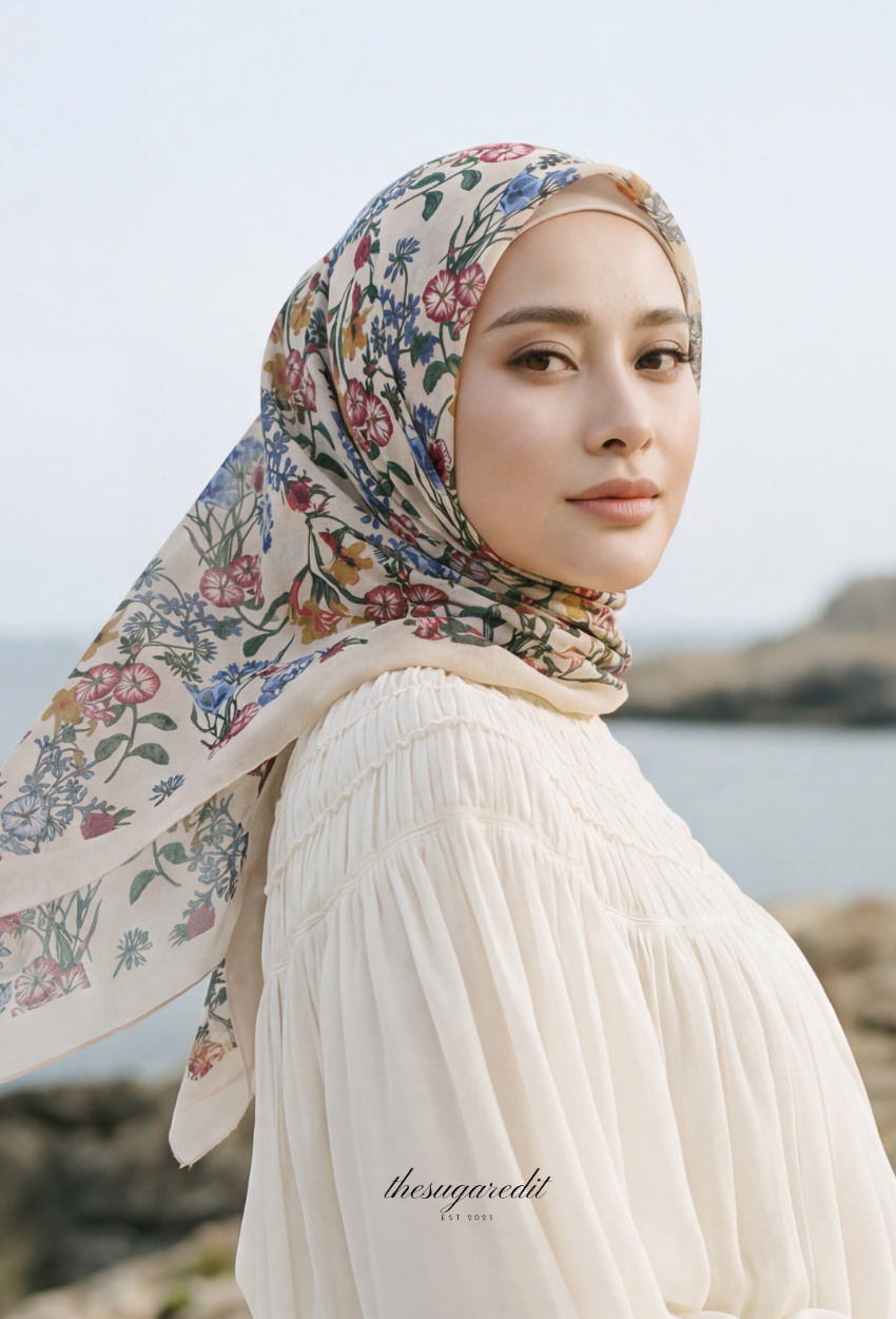 TSE BloomInvitation Japanese Cotton Voile Square - Natasha