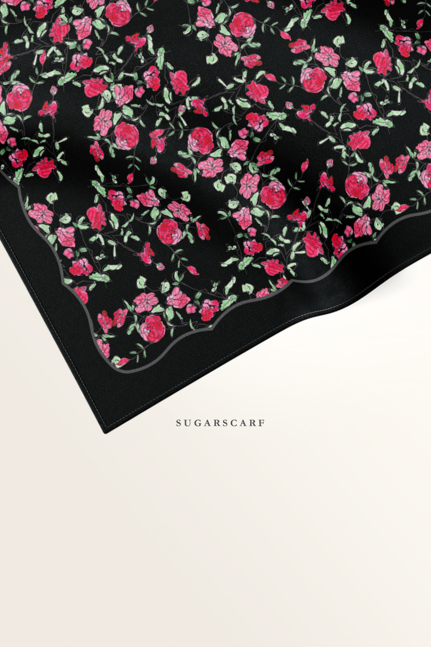 ( Square ) Bloom In Grace Mixed Satin Silk Square ( Alluring )