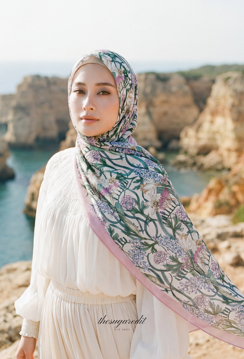 TSE BloomInvitation Japanese Cotton Voile Square In SweetMemories2.0