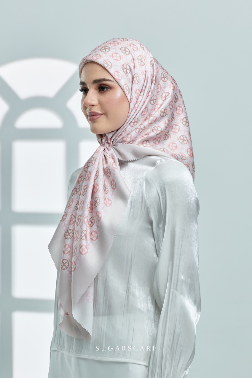 YES ( Square ) AS-IS Girl Boss Mixed Satin Silk Scarf ( Good Time )