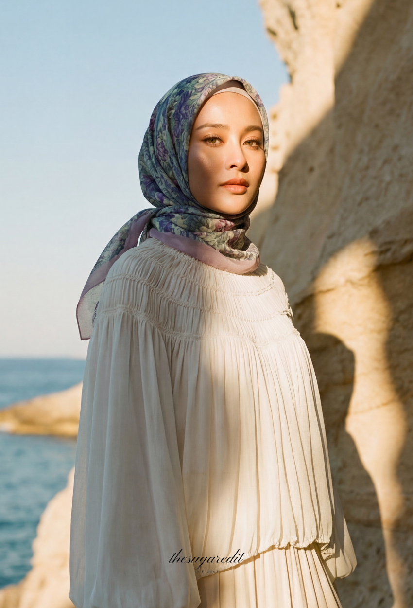 TSE Grace Collection Japanese Voile Square In YouareResilient