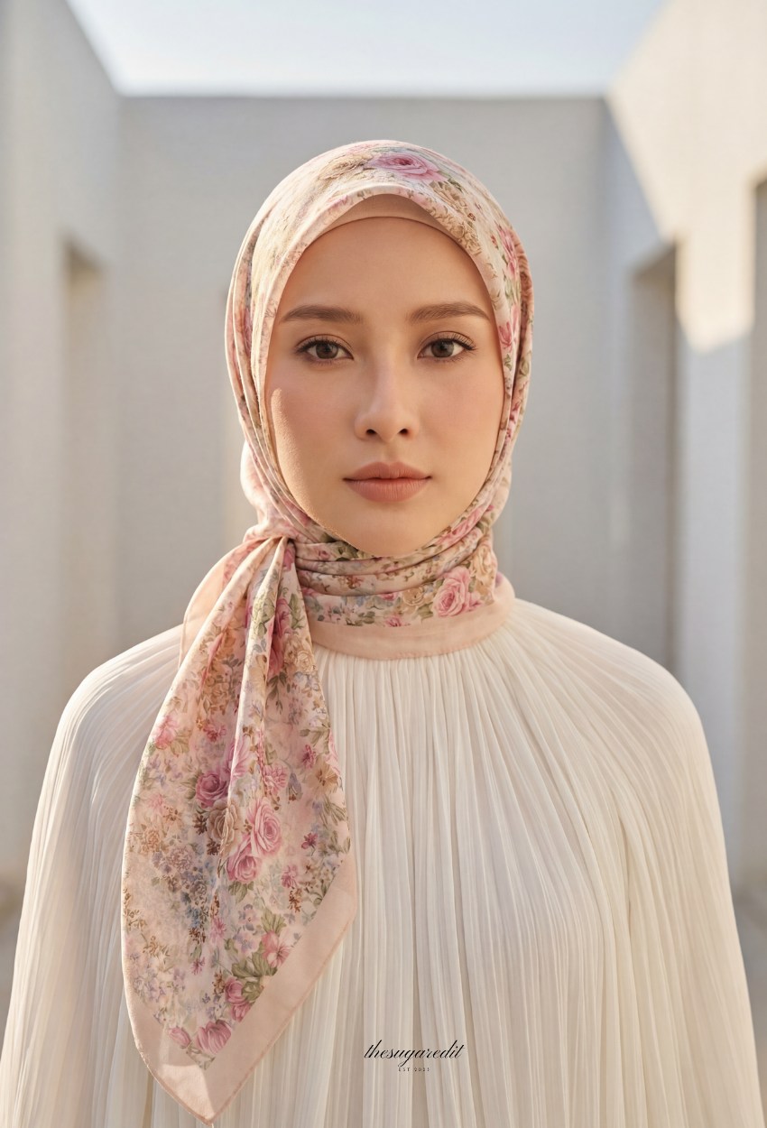 TSE BloomInvitation Japanese Cotton Voile Square In Belissa