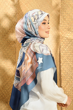 YES DEFECT - ( Square ) SeriRaya Riang Mixed Satin Silk Satin ( BUNGA TELANG )