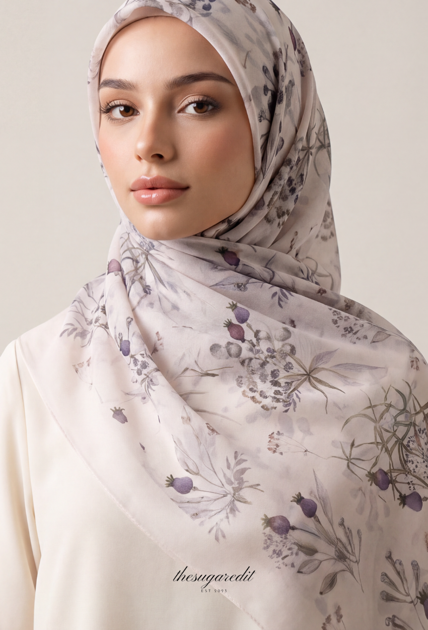 TSE BloomInvitation Japanese Cotton Voile Square - Auckland