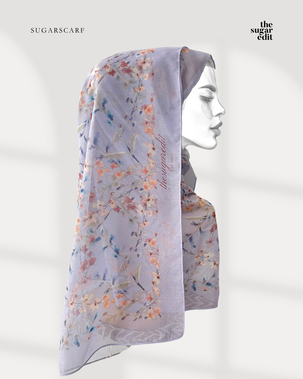 YES DEFECT - TSE Scarves of Love Paris Cotton Voile Long Shawl ( Luna )