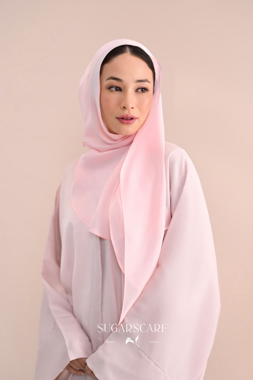 Noir Éclat Kate The Scarfé Hood /Shawl 100%Silk in (Rosewater)