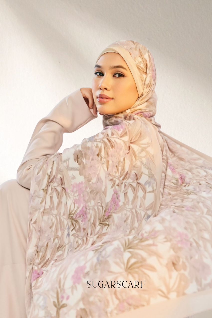 Jardin Full Wide Pleated Shawl in Soleil