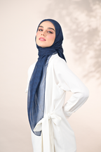 YES DEFECT - ( Square ) SSMonogramJP Voile in (Rich-MidnightBlue)