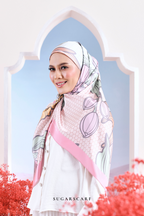 YES DEFECT - ( Square ) Garden of Hurrem Bloom Mixed Silk Satin Scarf ( SELINE )