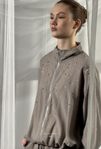 Lisa Mixed Tencel Set In Dark Khaki