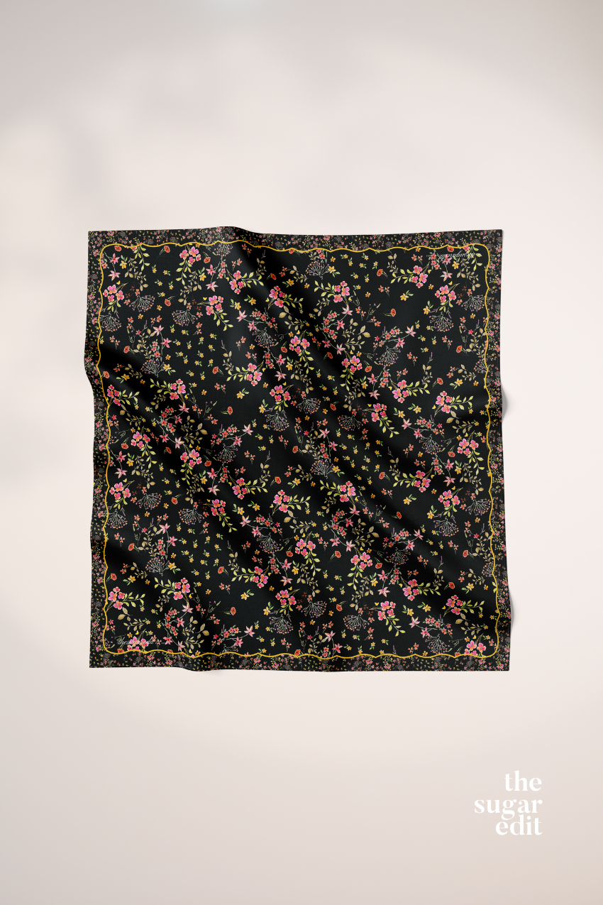 YES DEFECT -  Whispering Bloom Japanese Cotton Voile In (Dark Rose)