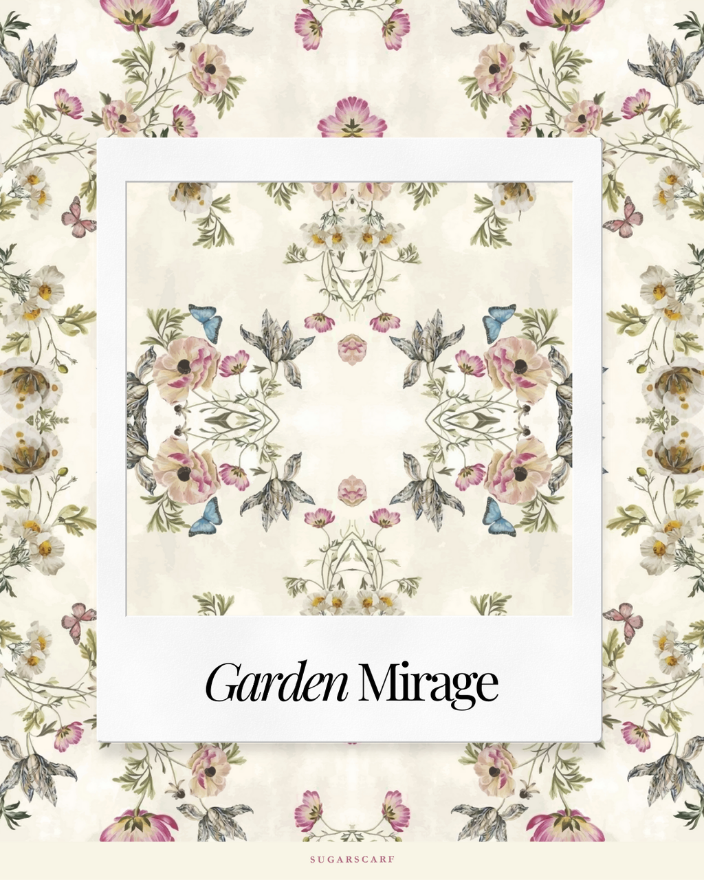YES DEFECT Matte Satin Silk Sq (Garden Whimsy) in Garden Mirage