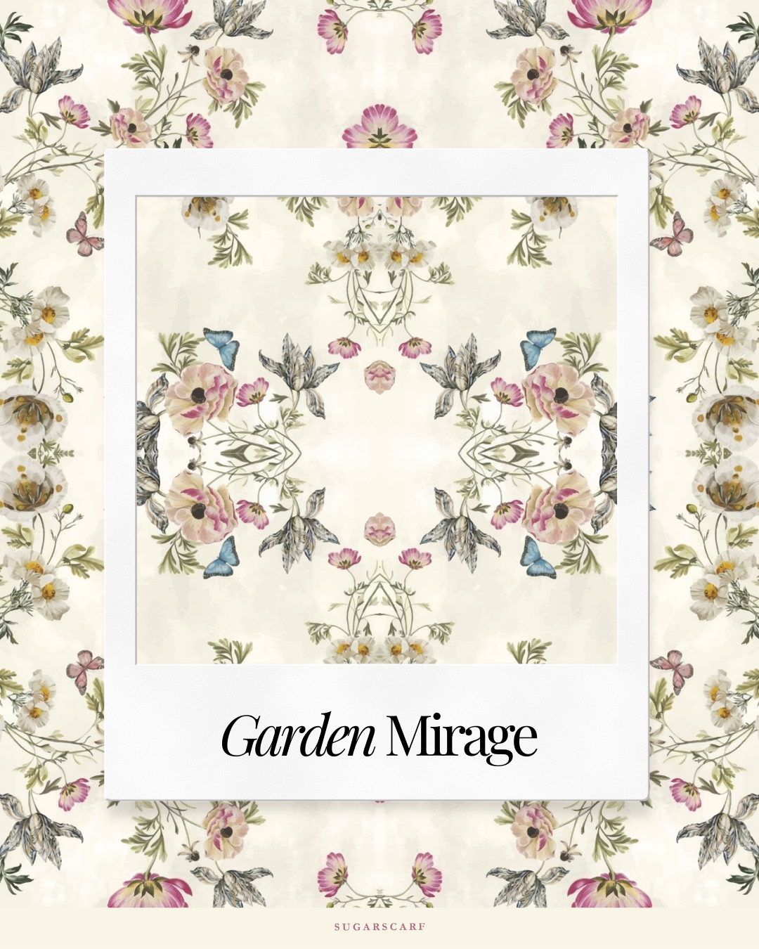 YES DEFECT Matte Satin Silk Sq (Garden Whimsy) in Garden Mirage