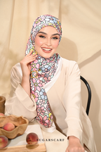 ( Square ) Eid Flower Power Mixed Satin Silk Scarf ( BESTIE )