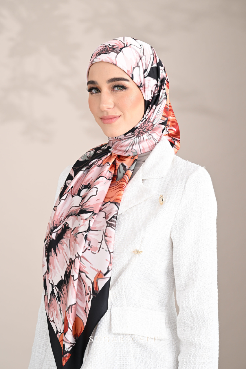 YES ( Square ) Blooming Matte Satin Silk Square ( TEAMWORK )