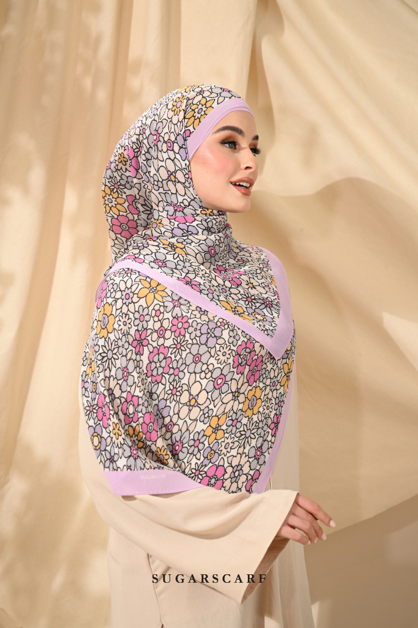 ( Full Wide Pleats Shawl ) Eid Flower Power ( HANDBAGS )