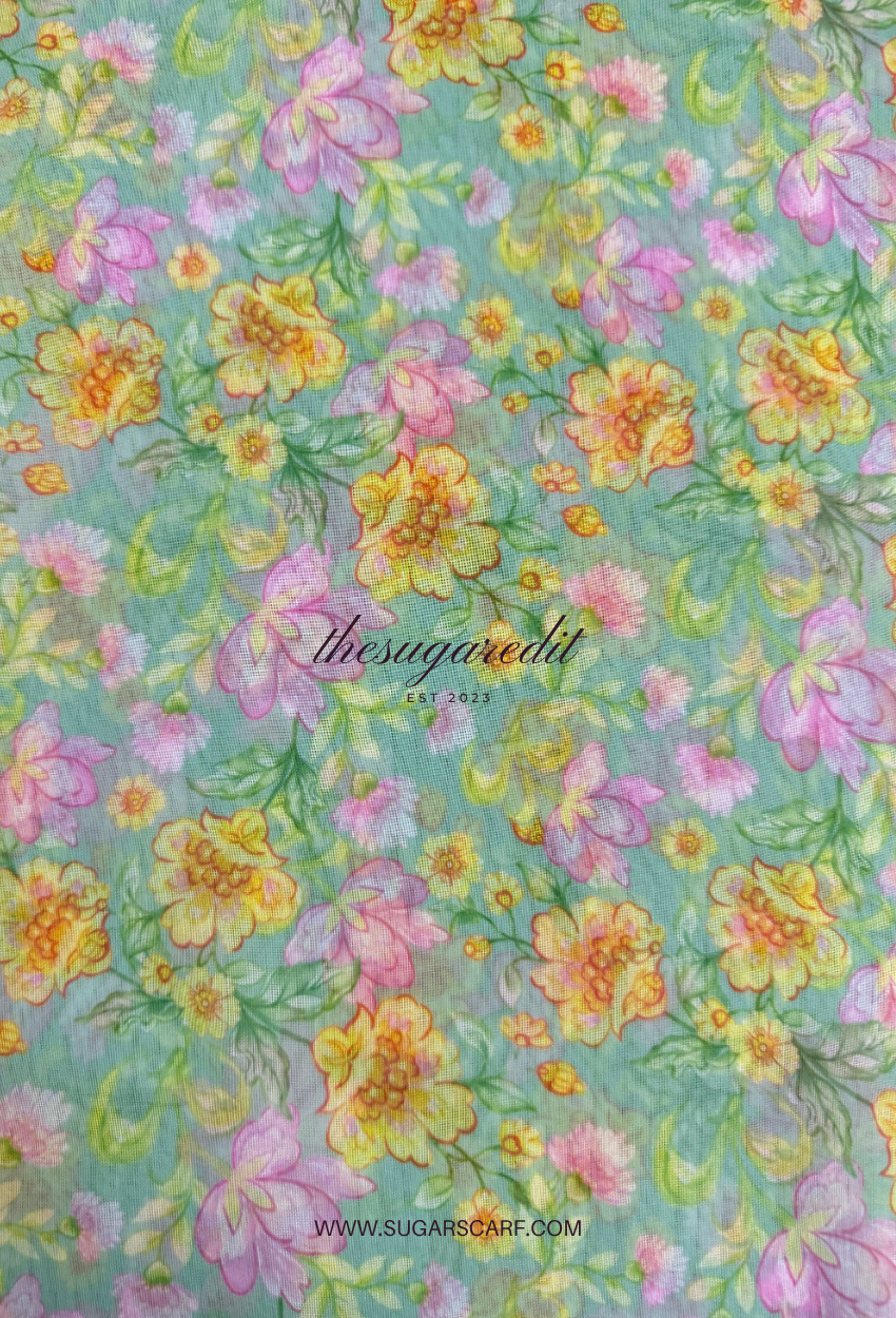 TSE BloomInvitation Japanese Cotton Voile Square - Mina