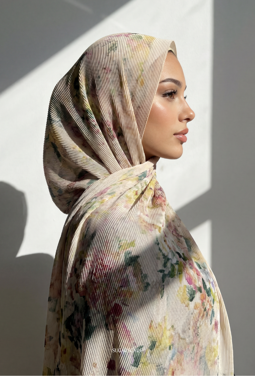 Fall In Love Wide Ultra Fine Pleated Shawl Ironless · in Andrea