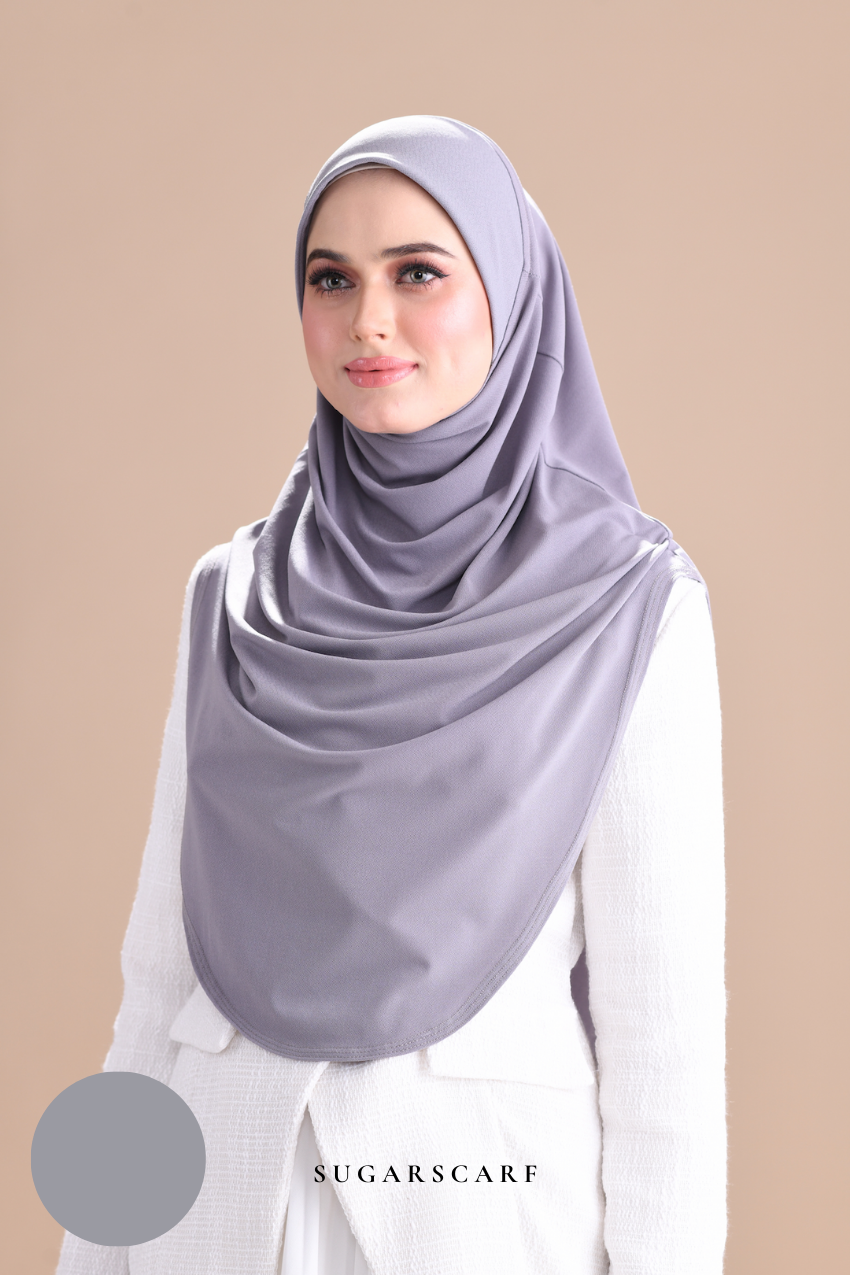 Iris Slip On Plain Hijab (AshGray)