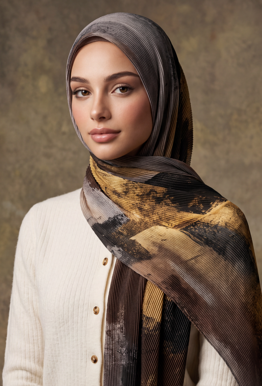 Fall In Love Wide Ultra Fine Pleated Shawl Ironless · in Colette