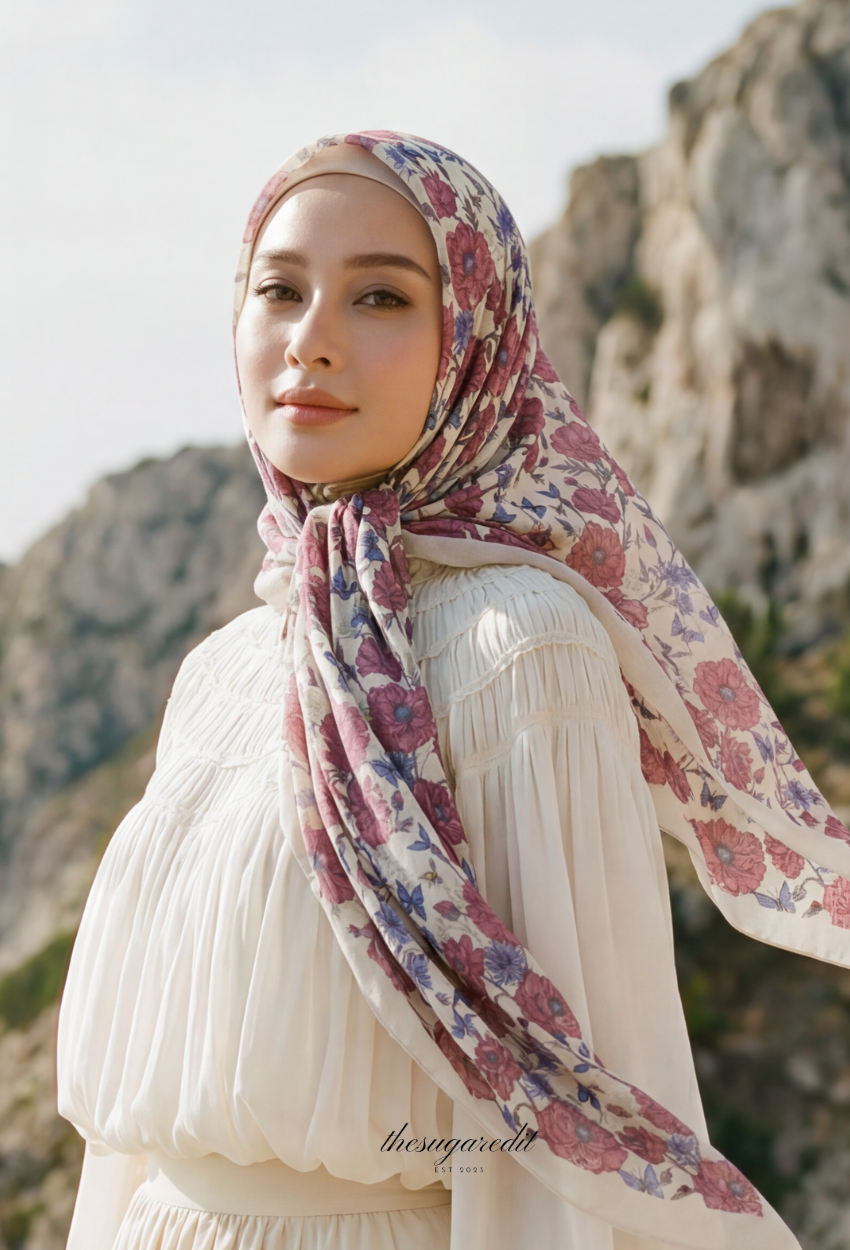 TSE BloomInvitation Japanese Cotton Voile Square - Mia