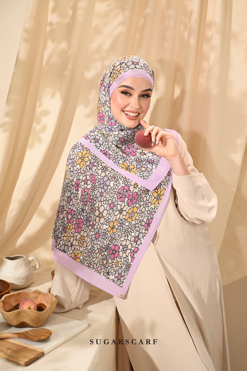 ( Full Wide Pleats Shawl ) Eid Flower Power ( HANDBAGS )