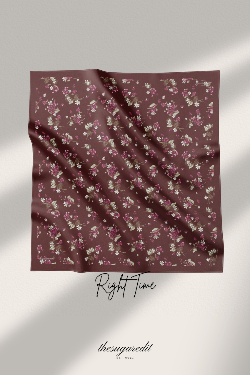 YES DEFECT - TSE Paris Cotton Voile Square Scarf ( Right Time )