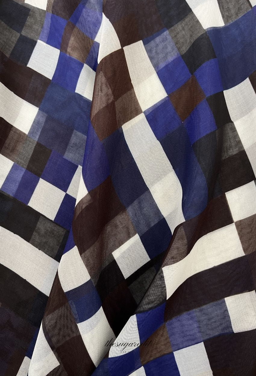 TSE December Serenity Japanese Voile Square In InkDraft