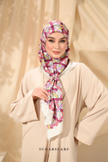 YES DEFECT - ( Square ) Classy Simpulan Mixed Satin Silk Scarf ( RESTU )