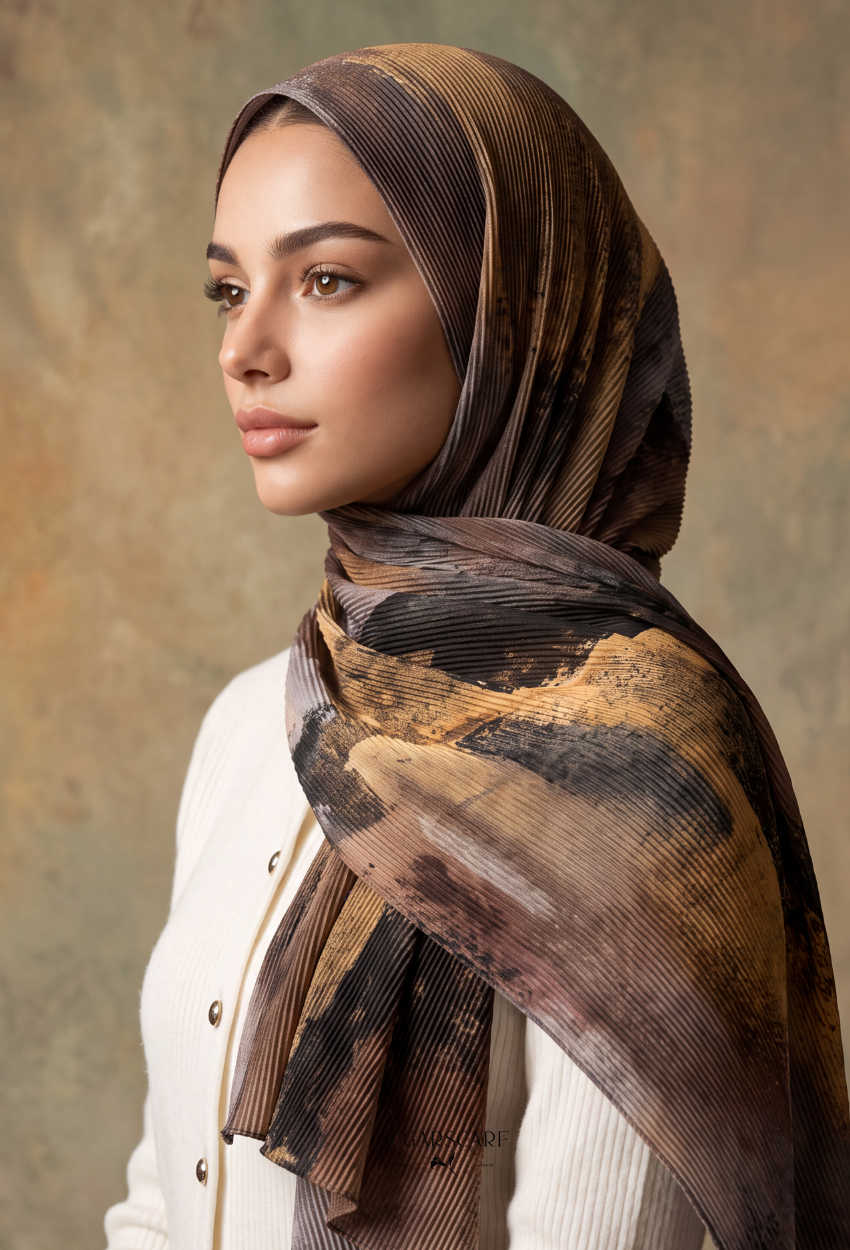 Fall In Love Wide Ultra Fine Pleated Shawl Ironless · in Colette
