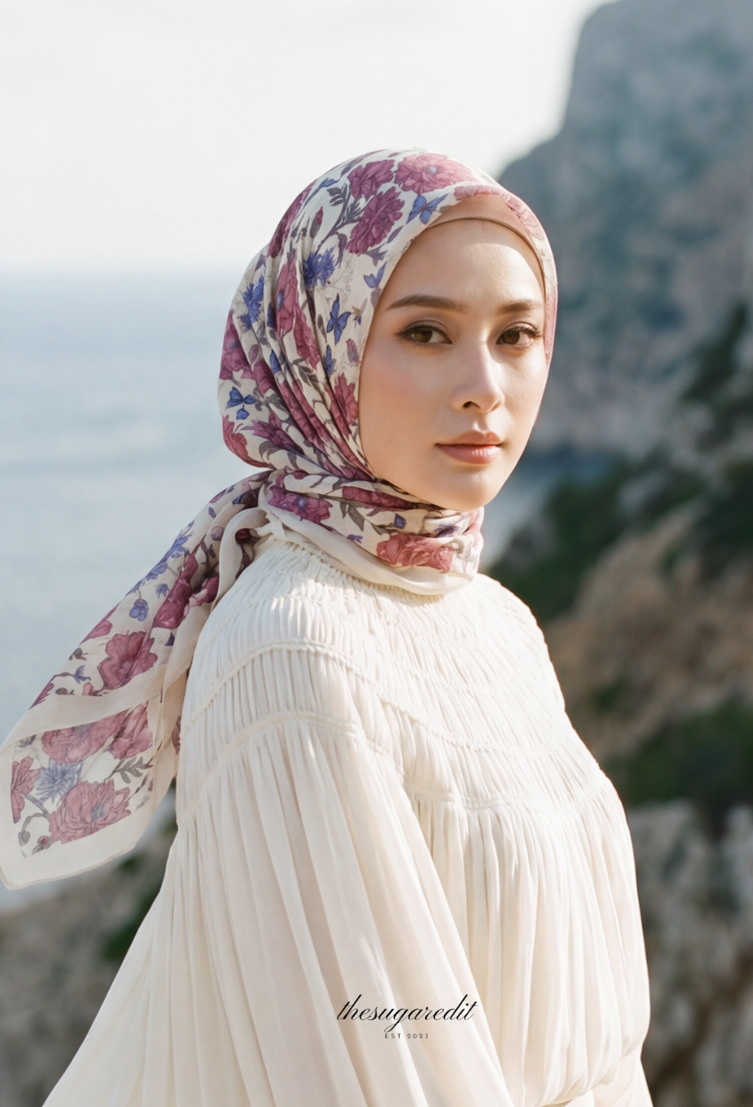 TSE BloomInvitation Japanese Cotton Voile Square - Mia