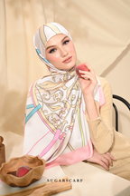 ( Square ) Classy Harmoni Mixed Satin Silk Scarf ( TRUST )