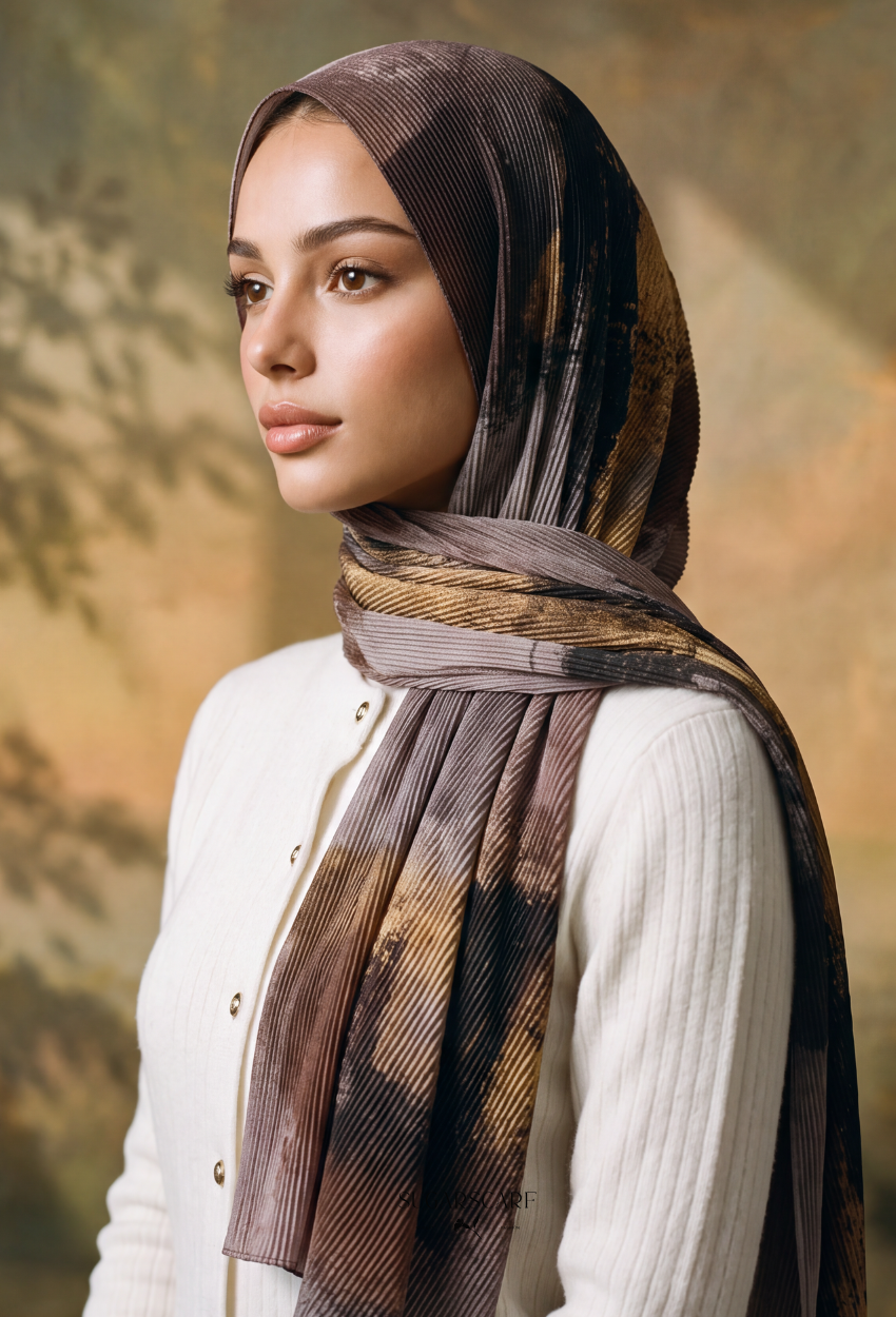 Fall In Love Wide Ultra Fine Pleated Shawl Ironless · in Colette