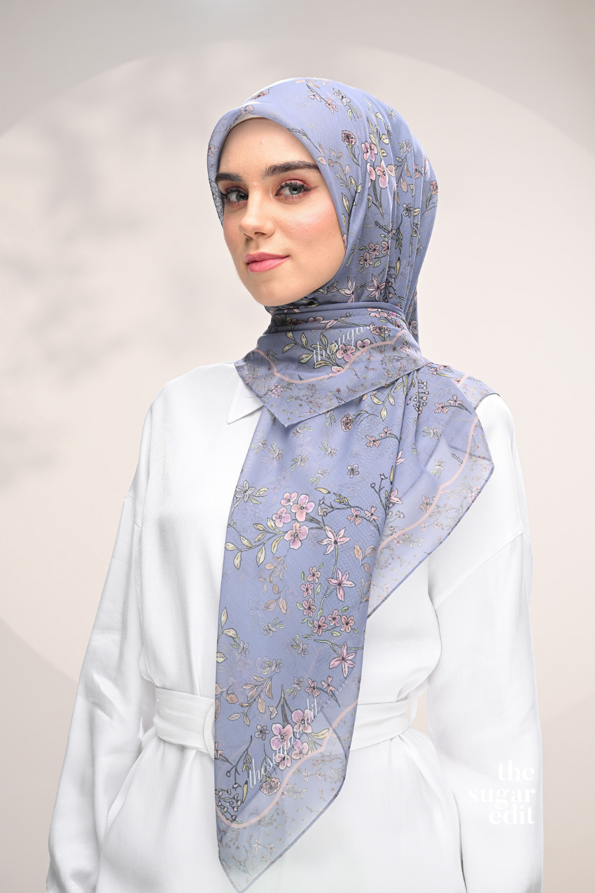 YES DEFECT - THESUGAREDIT Whispering Bloom Japanese Cotton Voile In (Moonlit Sky)