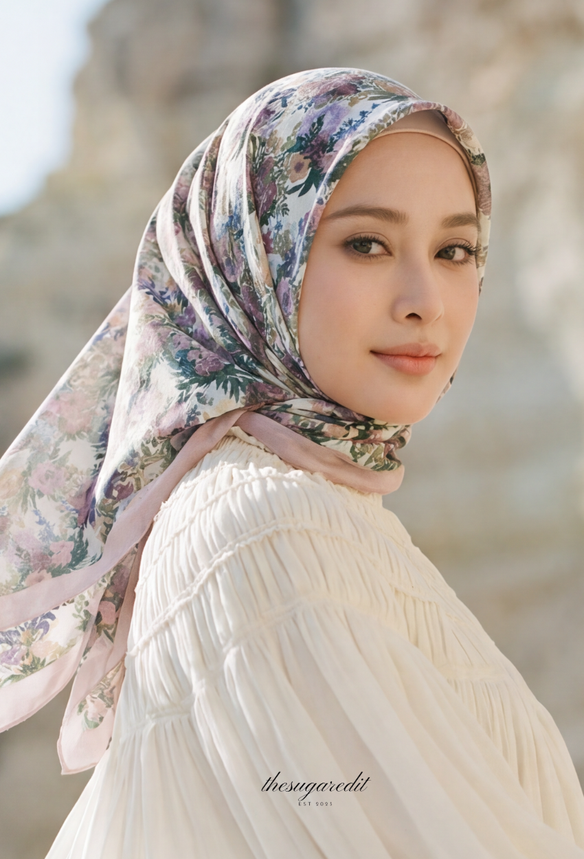 TSE BloomInvitation Japanese Cotton Voile Square - Lya