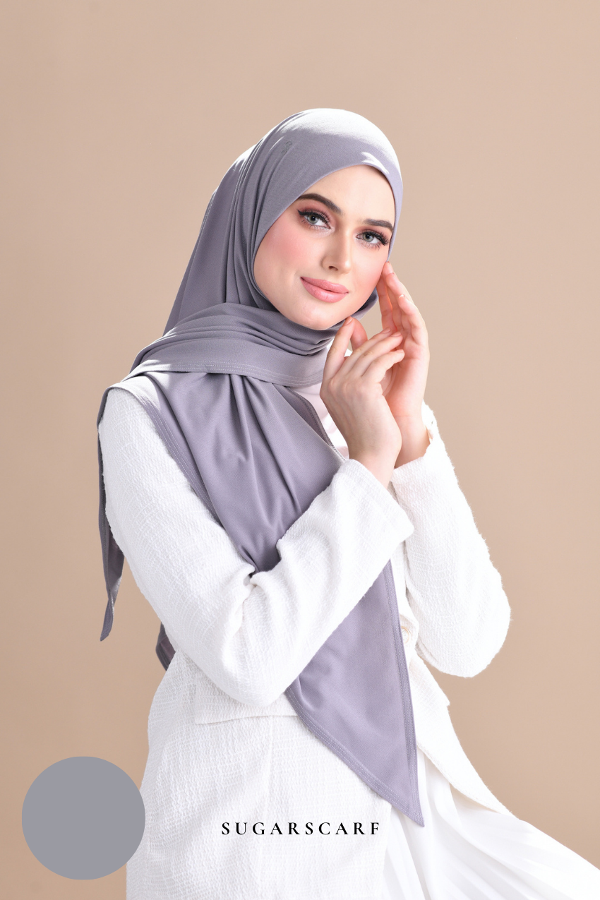 Claudia Triangle Style (Semi Instant Hijab) (AshGray)