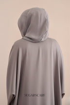 Noir Éclat Kate The Scarfé Hood /Shawl 100%Silk in Ash Mist