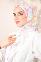 YES DEFECT ( Square ) Dear Rose Mixed Satin Silk Square ( Harmony )