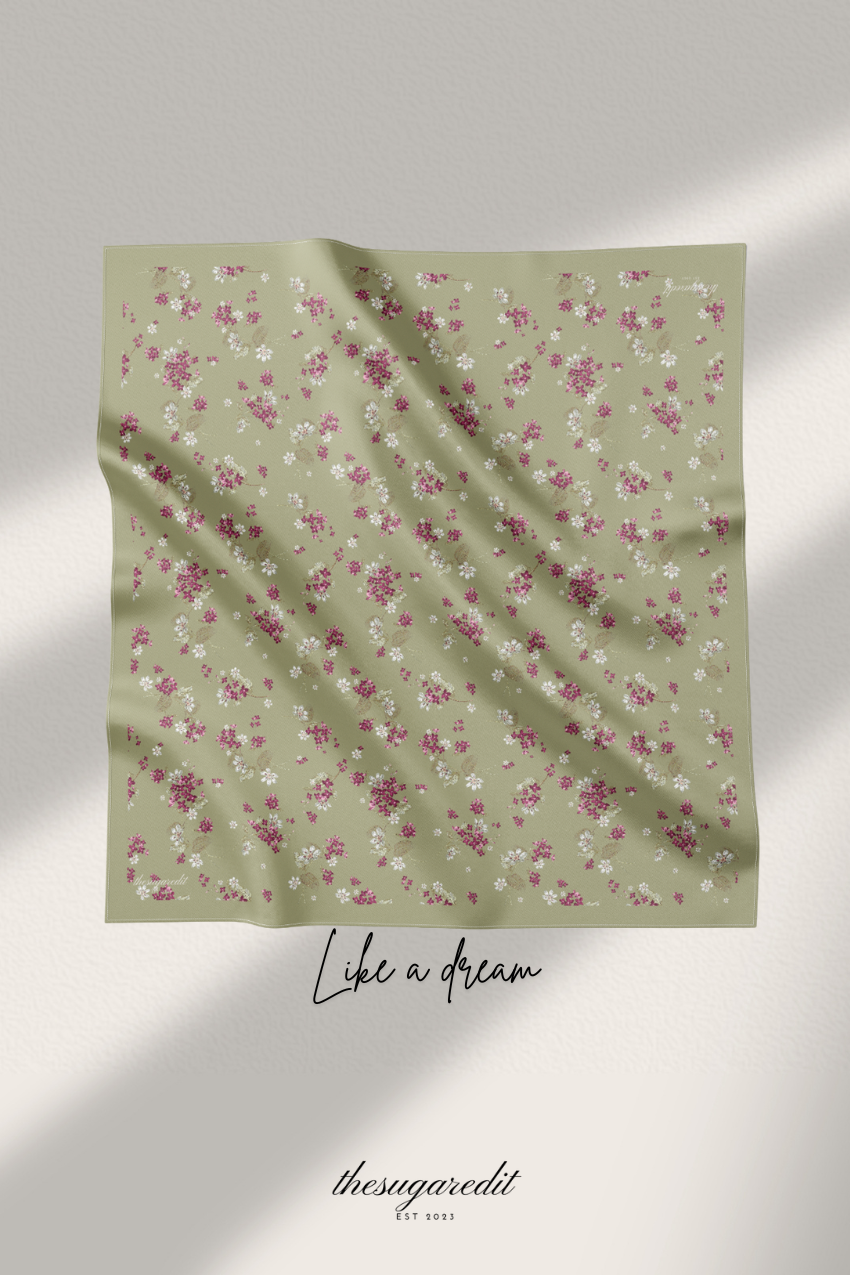 YES DEFECT - TSE Paris Cotton Voile Square Scarf ( Like A Dream )