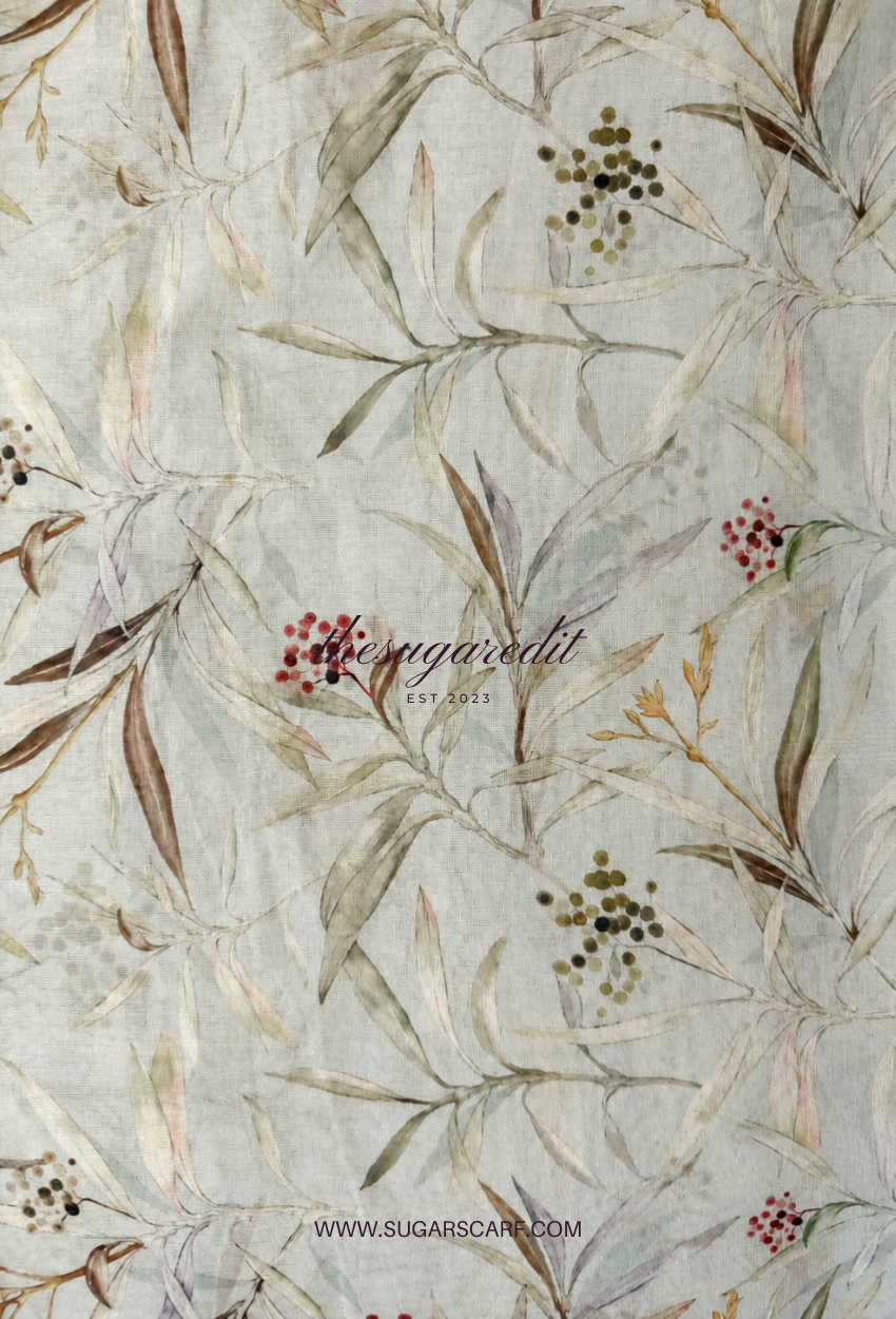 TSE BloomInvitation Japanese Cotton Voile Square - SilverBlueCrestJCV