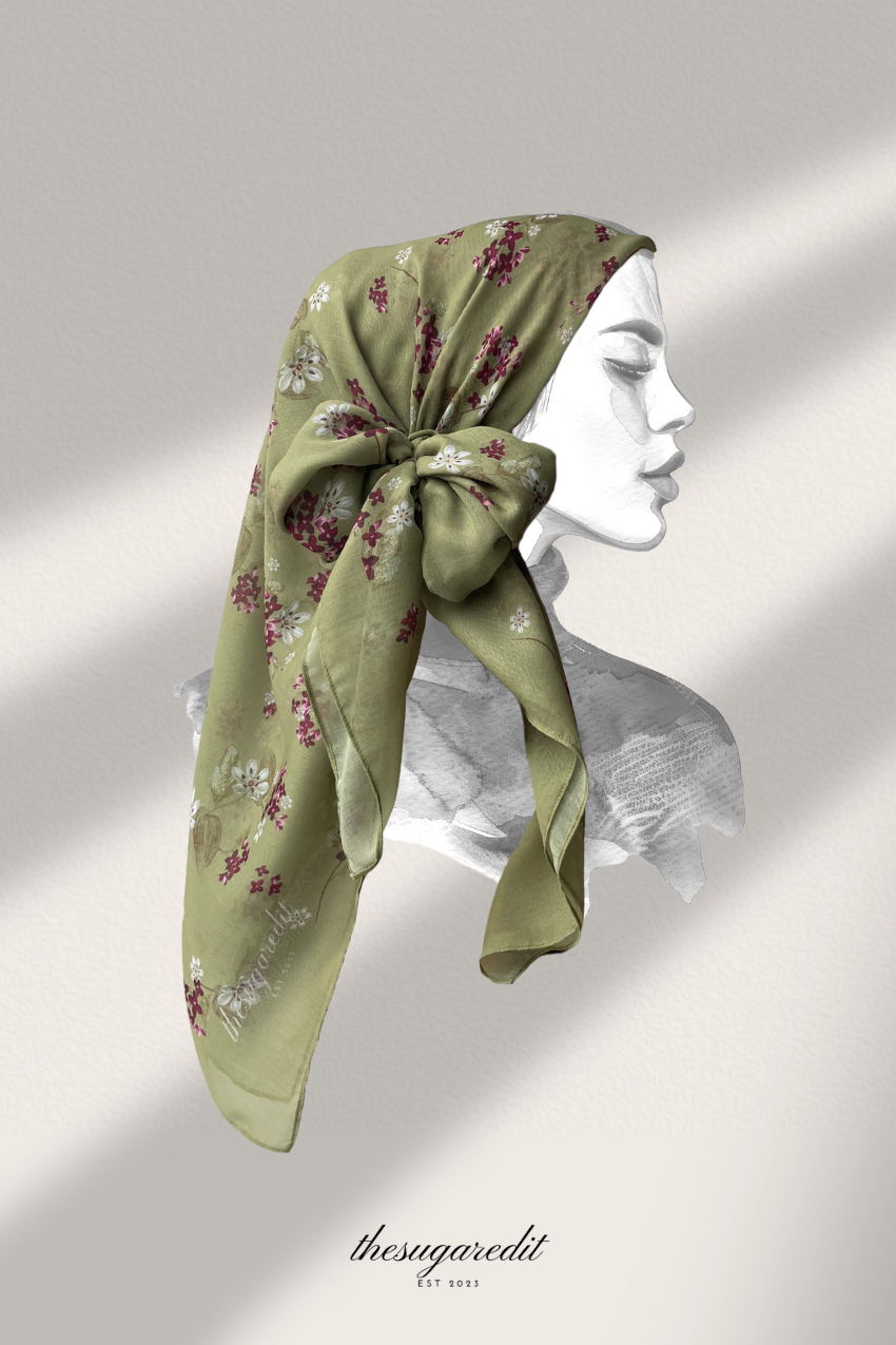YES DEFECT - TSE Paris Cotton Voile Square Scarf ( Like A Dream )